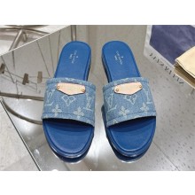 Louis Vuitton Monogram denim Lily Flat Mule blue 2025