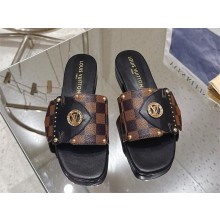 Louis Vuitton Damier Ebene Canvas Frame Flat Mule 2025
