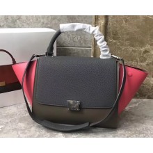 Celine Tricolor  grained Calfskin Trapeze small Bag red/gray