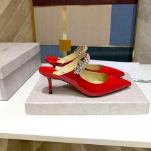 Jimmy Choo bing 65mm crystals mules in patent leather red 2020