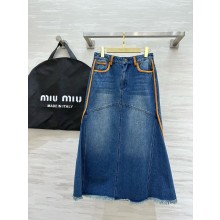MIU MIU NAVY denim skirt 2025