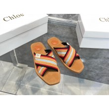 CHLOE Woody flat mules black/green