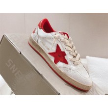 golden goose Women’s Ball Star Wishes in white leather with a red star and heel tab 2024