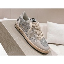 golden goose Ball Star in silver glitter with ice-gray suede inserts 2024