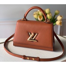 LOUIS VUITTON Twist One Handle PM handbag caramel in Taurillon leather 2022
