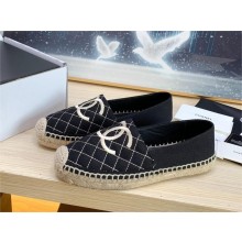 Chanel QUILTING CANVAS Espadrilles BLACK 2023