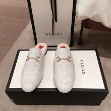 Gucci Princetown GG lamé fabric Slippers white 2020