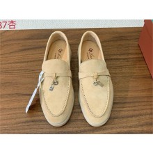 Loro Piana Women/Men Summer Charms Walk Suede leather Loafers 21