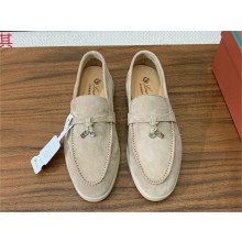 Loro Piana Women/Men Summer Charms Walk Suede leather Loafers 24