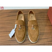 Loro Piana Women/Men Summer Charms Walk Suede leather Loafers 27
