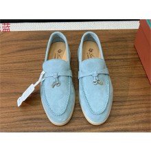 Loro Piana Women/Men Summer Charms Walk Suede leather Loafers 30