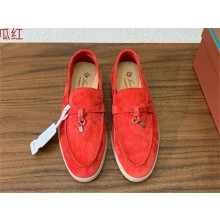 Loro Piana Women/Men Summer Charms Walk Suede leather Loafers 34