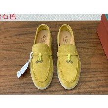 Loro Piana Women/Men Summer Charms Walk Suede leather Loafers 40