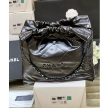 CHANEL Calfskin 22 medium Handbag AS3261 so black (ORIGINAL QUALITY)