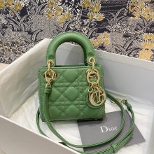 dior GREEN Cannage Lambskin Micro Lady Dior Bag 2021