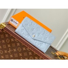 LOUIS VUITTON sarah Wallet in Monogram Empreinte leather M17779 Blue Washed 2024