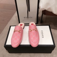 Gucci Princetown GG lamé fabric Slippers pink 2020
