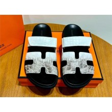 Hermes Chypre sandals in Himalayan aligátor LEATHER 2024