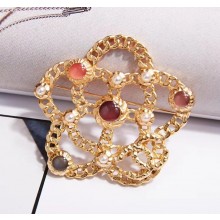 Chanel Bloom Brooch with Stones Gold 2018