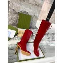 Gucci 8.5cm heel leather Boots red