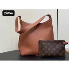 Louis Vuitton Grained calfskin Low Key Hobo PM Bag M25354 COGNAC 2024 
