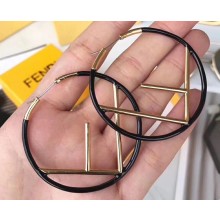 Fendi F Is Fendi Hoop Earrings Black