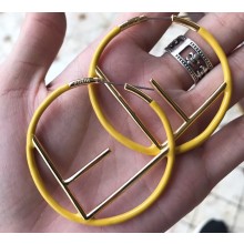 Fendi F Is Fendi Hoop Earrings Yellow