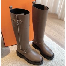 Hermes Jaimy Horse boots in calfskin grey 2024