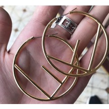 Fendi F Is Fendi Hoop Earrings Gold