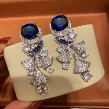 bvlgari blue crystals earrings silver 2021