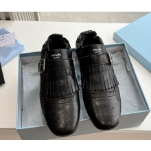 Prada Shuffle fringed monk strap shoes BLACK 2EG473 2025