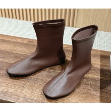 The Row Elastic sheepskin ankle boots in brown 2024