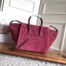 celine suede phantom luggage burgundy