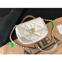 Chanel 19 Small Flap Bag AS1160 original goatskin white 2020 