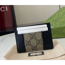Gucci GG Supreme Card Holder 795486 Beige canvas and black leather 2024