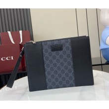 Gucci GG Supreme handbag 795487 Blue canvas and black leather 2024