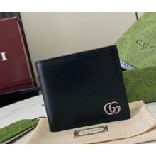 Gucci GG Marmont bi-fold card case wallet 428726 Black leather 2024ss