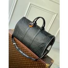 Louis Vuitton Keepall Bandoulière 50 Weekend Bag in Taurillon Calfskin M21382 Black 2023
