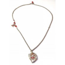 Chanel Pearl Beads Leaf Pendant Long Necklace Red 2018