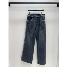 DIOR Black Stonewashed Cotton Denim JEANS 2024