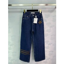 DIOR BLUE JEANS WITH STAR PRINTED 2024