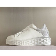Jimmy Choo Diamond Maxi/F II White Nappa Leather Trainers white/silvery 2024