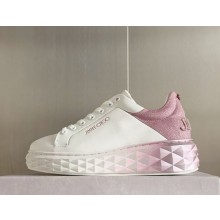 Jimmy Choo Diamond Maxi/F II White Nappa Leather Trainers white/pink 2024