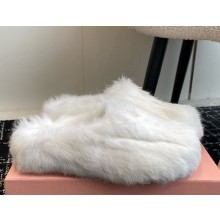 Miu Miu cony hair flat mules white  1123-2024