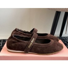 Miu Miu suede leather Mary Janes brown 1123-2024