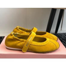 Miu Miu suede leather Mary Janes yellow 1123-2024