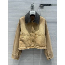 PRADA Cropped canvas jacket BEIGE 2024