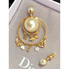 Dior Tribales Asymmetric Earrings Gold/White 2018 