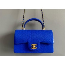 Chanel Mini Flap Bag with Top Handle in python leather AS2431 05 2024