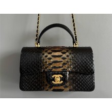 Chanel Mini Flap Bag with Top Handle in python leather AS2431 15 2024
